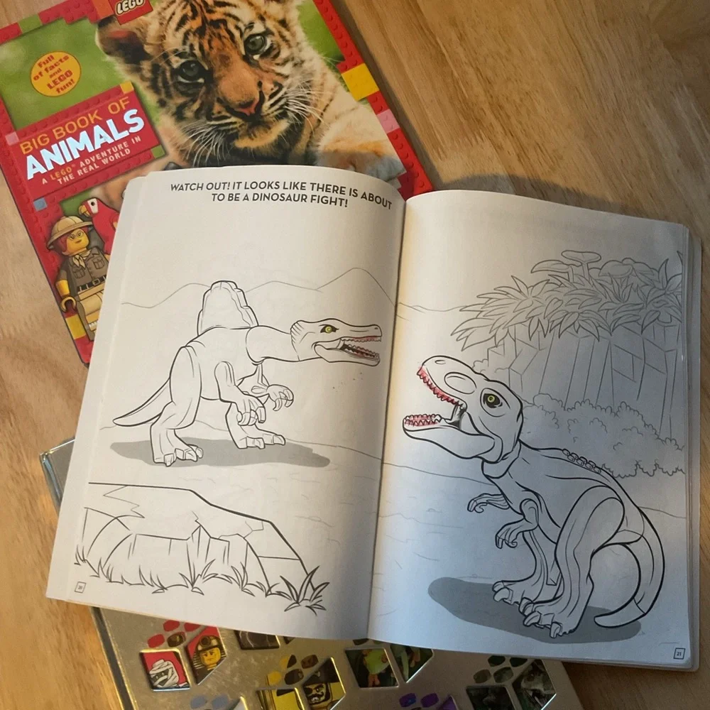 Lego Adventure Book Lot x3 Big Book of Animals Factastic Jurassic World Dino